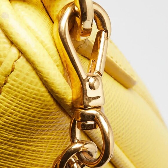Prada Sole Yellow Saffiano Leather 2005 Re-Edition Shoulder Bag 1BH204 - Picture 6 of 12